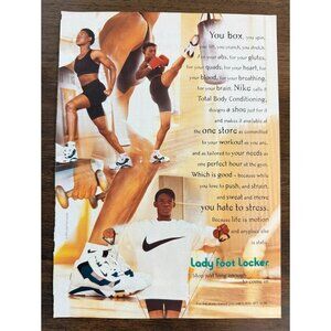 Vtg 1995 Lady Foot Locker Shoes African American Girl Advertisement Print Ad